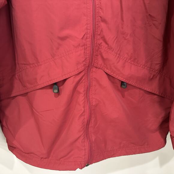 Vintage LL Bean Jacket Mens Medium Red Rain Windbreaker Full Zip Nylon Fishing - Picture 3 of 9